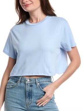 PERFECTWHITETEE Cropped T-Shirt - Baby Blue
